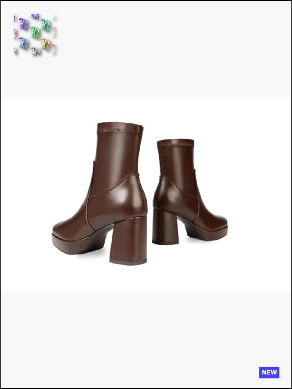 Stretch Square Toe Ankle Booties Chunky Platform Heel Women's Boots
